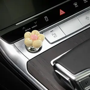 Push to Start Button Coer,Engine Start/Stop  Flower Starter Coer (for Decoratie Accessories) (Beige)