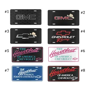 For GMC Chevrolet License Plate Collection, Retro Western Racing Design 12x6 Metal Vanity Plates, Car Truck Auto Tags, Gift for GMC Chevy Fans