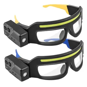 Multifunctional Glasses Light,  Gesture control LED glasses, rechargeable headlamp sports glasses, 6 modes, USB-C interface, suitable for running, camping, night maintenance, night work, hands-free lighting glasses