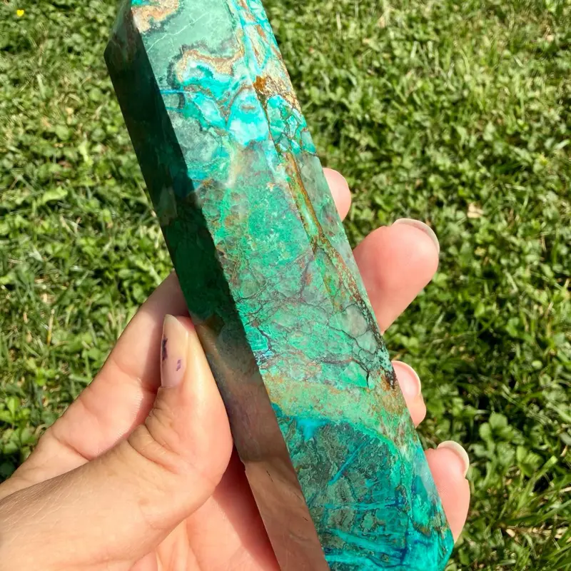 Chrysocolla x Malachite and Azurite Tower