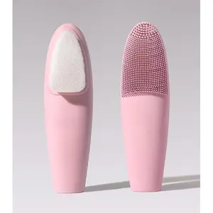 2pcs double-sided and soft bristled facial cleanser brush - deep pore exfoliating facial cleanser brush, manual cleaning brush, facial massage