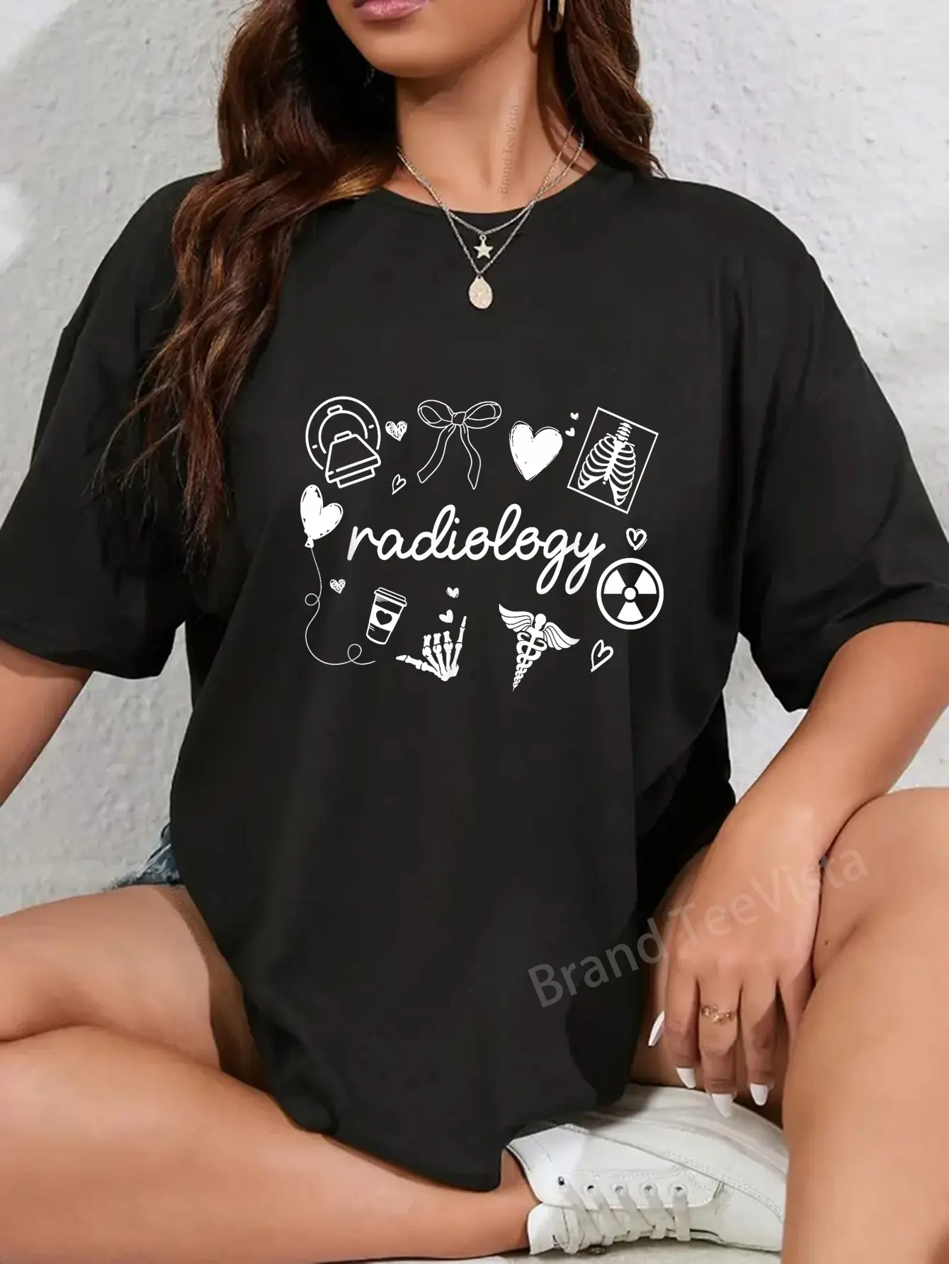 100% Cotton Radiology Coquette Bow X-ray Radiologic Technologist T-Shirt