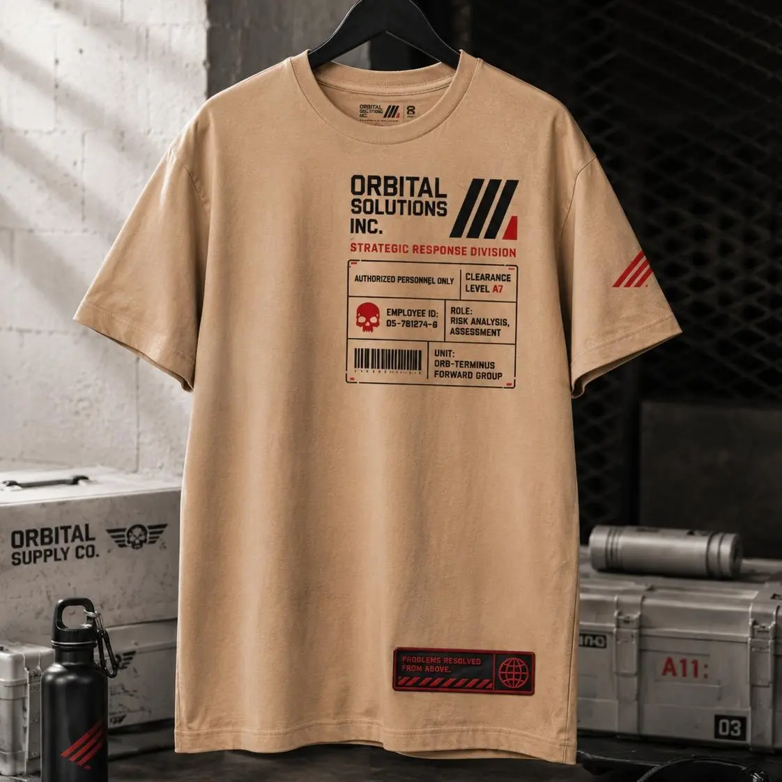 HELLDIVERS 2 Inspired Unisex Graphic T-Shirt - Desert Beige