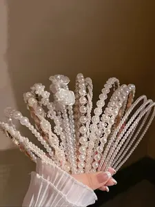 Women's Elegant Pearl Hairband Set, 1/3/5 Pieces, Plain Design, All-Season Accessory, Perfect for Outdoors & Bridal Style