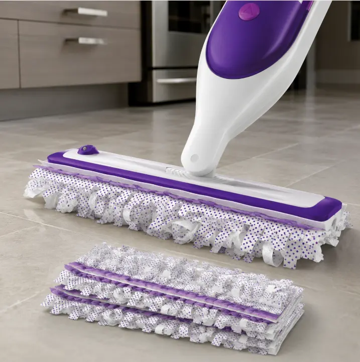 Swiffer PowerMop Multi-Surface Mopping Pad Refills for Floor Cleaning, Microfiber, 11 Count, White/Purple