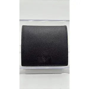 Pre-owned Leather Luxury Bags & Accessories YSL Coin Case Wallet, Black Date Code: GBL5840651022