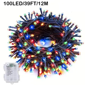 30/100 LED Christmas String Lights, Multicolor and Warm Twinkle Fairy Lights, 8 Lighting Modes, Battery Powered, Indoor & Outdoor Decor, Party Light
