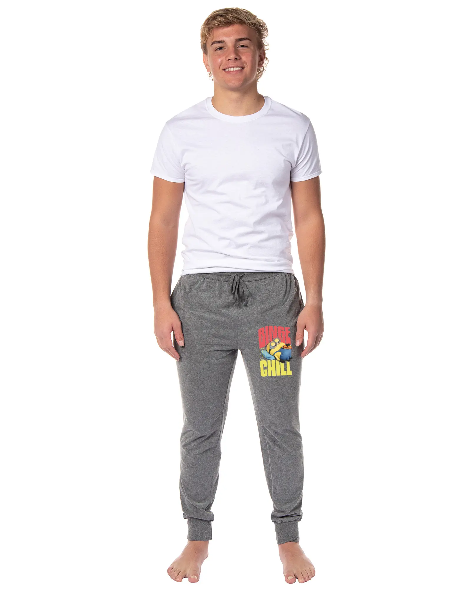 Despicable Me Minions Mens' Movie Binge Chill Jogger Sleep Pajama Pants, Polyester, Nightwear