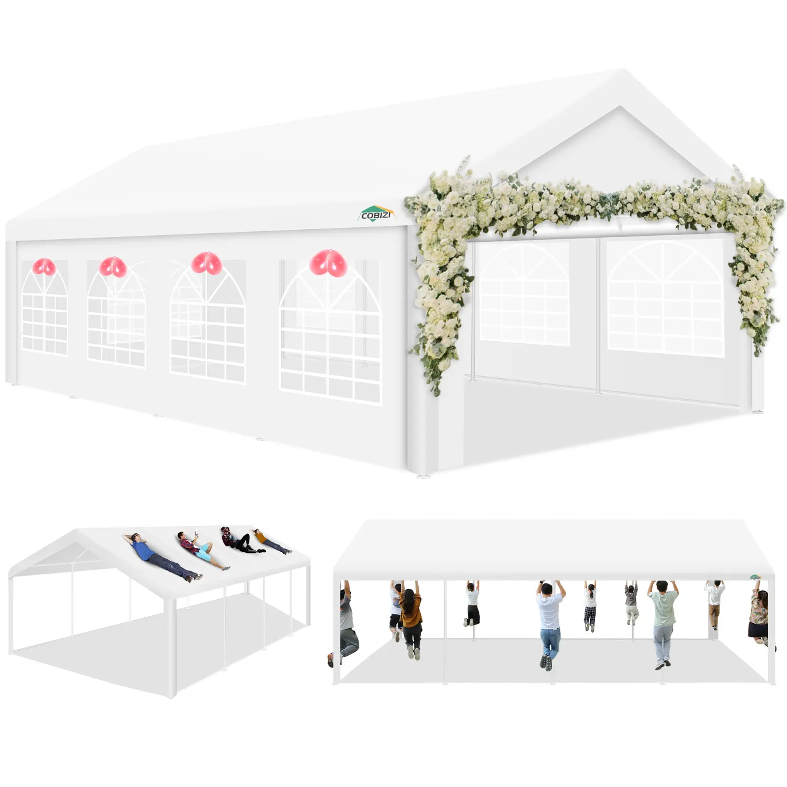 COBIZI 13x26 Heavy Duty Wedding Tent with Removable Sidewalls,Carpas Para Fiestas