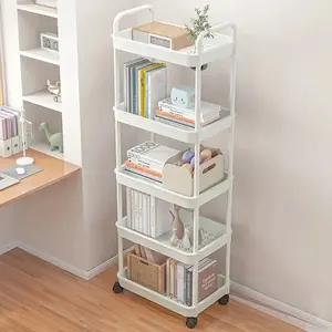 5-Tier Rolling Cart with Wheels, Space-Saving Storage Rack, Multi Rack, Durable Plastic Material, No Assembly Required, Perfect for Kitchen & Bedroom, Organiser