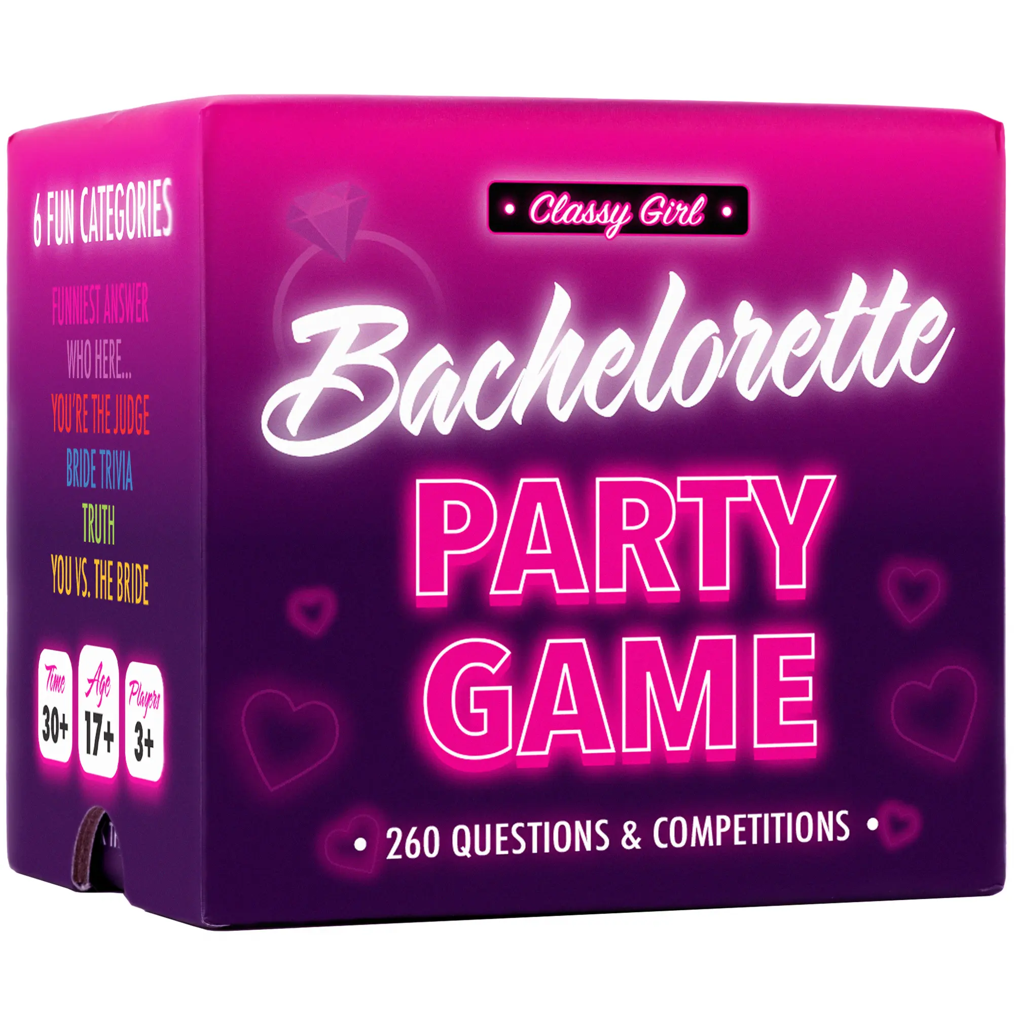 Classy Girl Bachelorette Party Game - Travel-Sized, 260 Funny Questions & Challenges for Adults, Bridal Shower Accessory, Favor and Gift for the Bride - Dedicated Deck Card Game