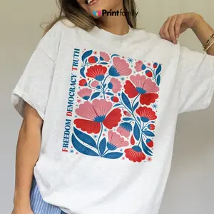Freedom Democracy Truth Shirt, Resistance Is Patriotic Comfort Colors Tee, Resist Shirt, 4th of July shirt, FDT Shirt, Anti Oligarchy Tee Gift - Printfamily