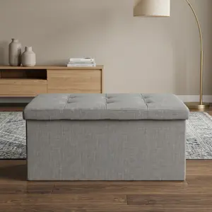 Favorer Florence 30" Button Tufted Upholstered Folding Storage Ottoman Bench