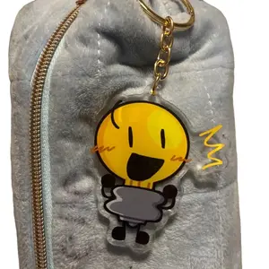 Lightbulb (Inanimate Insanity) Keychain, Lightbulb Keychains, Lightbulb Inanimate Insanity Keychain, Algebralien, Bfdi Keychain, Object Show Cute Gift – Cool Accessory for Bags, Keys, or Backpacks