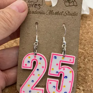 Customized Birthday Cake Candle Dangle Earrings - Birthday Jewelry