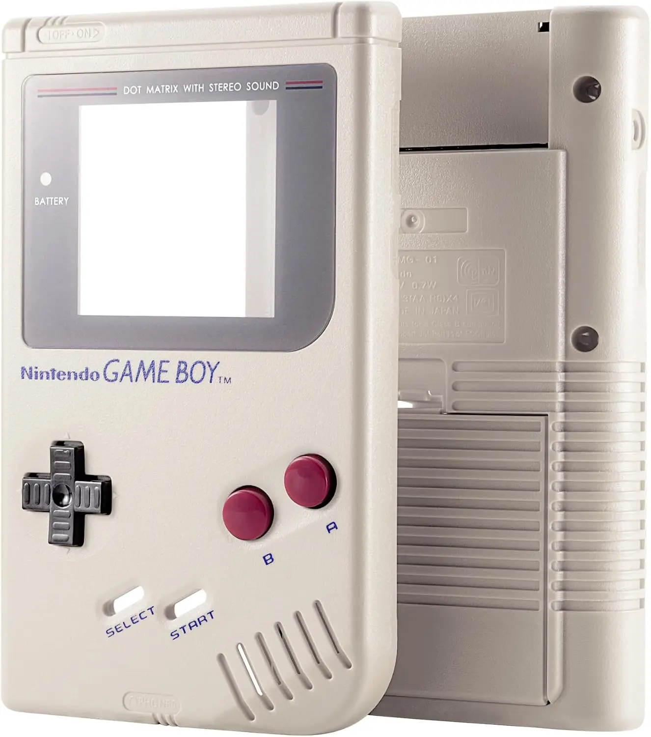 eXtremeRate Gray Replacement Full Housing Shell for Gameboy Classic 1989 GB DMG-01 Console with Screen Lens & Buttons - Handheld Game Console NOT Included