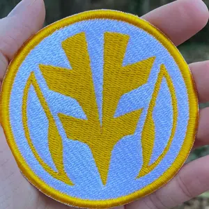 Mighty Morphin Power Rangers White Ranger Coin Logo Embroidered Patch 3"