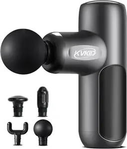 KVKID Mini Massager Gun, Massage Gun Deep Tissue with 4 Attachments, Portable Muscle Massager Gun for Back, Body Sore Muscles, Pain Relief, Rechargeable Small Massage Gun for Office, Home, Athletes