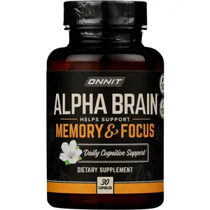 ONNIT Alpha Brain Nootropics for Energy & Focus - Caffeine Free, Vitamin B12 & Vitamin B6 - Dietary Healthcare Supplement - 30 Count