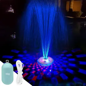 Floating Pool Fountain with Underwater Light Show,Pool Water Fountains Pool Fountains with Anchor,2  Modes Swimming Pool Fountain Pump,Pool Fountain for Inground Above Ground Pools-1PC