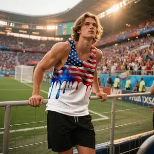 Men's Dripping American Flag Tank Top | 3D Print Patriotic Sleeveless Shirt | Gym Workout Summer Casual Tank