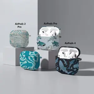 Whale Shark & Shark Scatter Line AirPods Case for Apple AirPods Gen 1 2 3 Pro 1 2 - Dual Layer Protection with Supplier Warranty