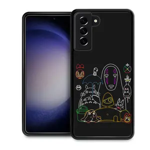 Anime Manga Spirited Away Totoro Face Man Ghibli Phone Case for Samsung Galaxy S25 Ultra S25 S24 S23 S22 Plus Ultra FE Soft TPU Protaection Rugged Durable Back Cover for Boy Girl Gifts