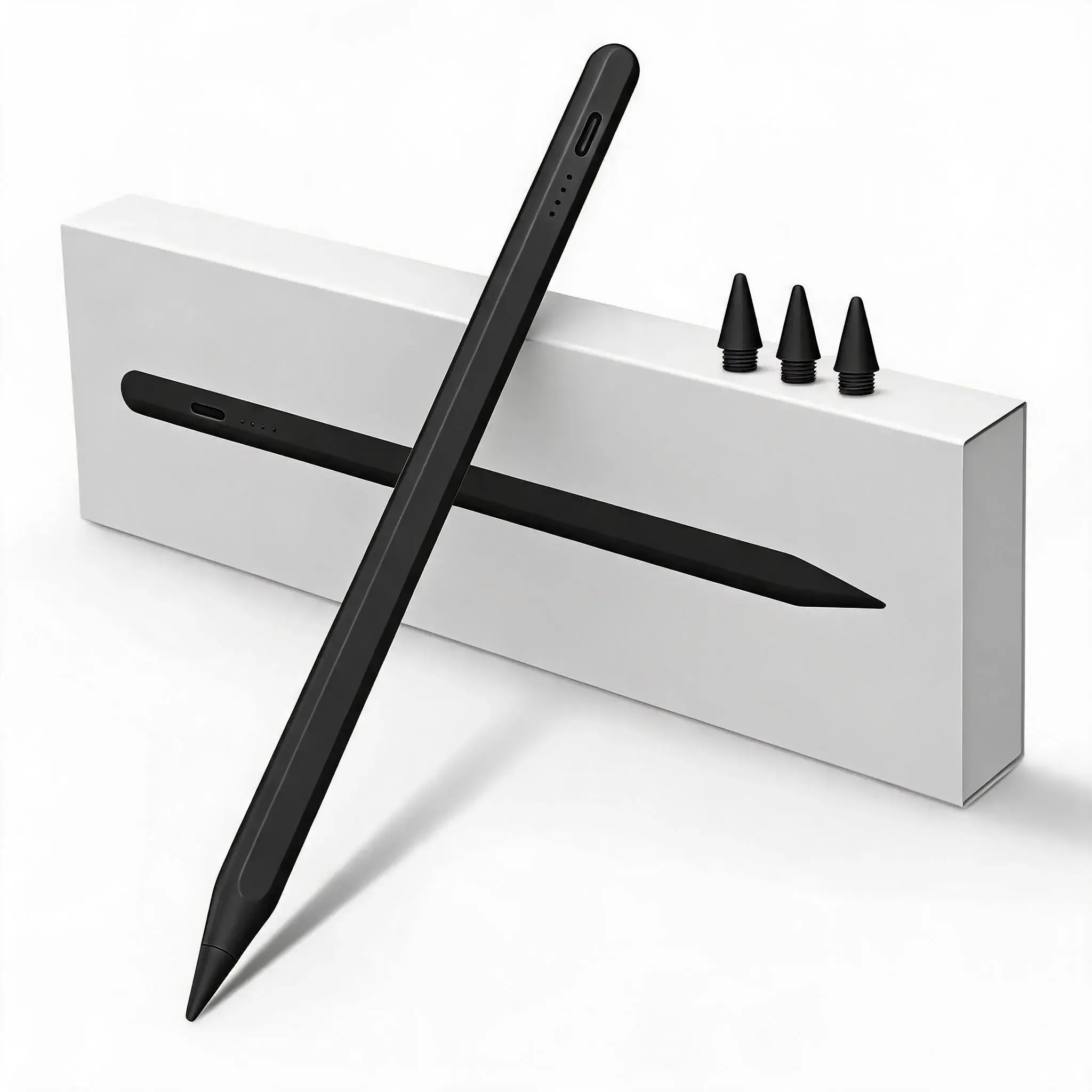 Digital iPad Stylus Pen, Fast-Charging Tablet Accessory with Palm Rejection, Tilt Sensitivity, Magnetic Active Touch Screen Writing Pencil Compatible with iPad 6/7/8/9/10, Pro 12.9-in&11-in, Air 3/4/5, Mini 5/6