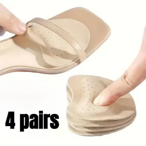 Self-adhesive Heel Front Foot Pads, 4 Pairs Non-slip Sweat-wicking Comfort Pads, Enhanced Support, Women