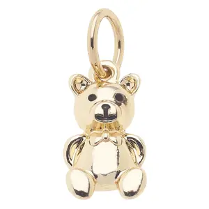 Teddy Bear Charm in Shiny Gold