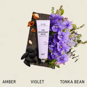 The Deodorant Balm by AKT London - SC.05 Columbia Road - Amber, Violet, Tonka Bean - 50ml Natural Deodorant - Fine Fragrance - Aluminium Free - Vegan - Plastic Free