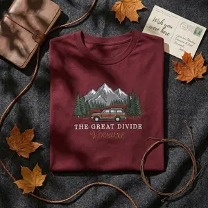 The Great Divide Vermont T-Shirt, Retro Mountain Graphic Tee, Mountain Landscape Shirt