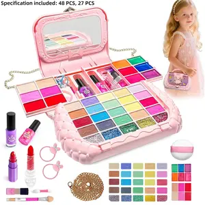 Makeup Set, Safe Washable Beauty Toy, Pretend Play Set, Playset, Suitable for Girls Ages 3-9, Perfect Gift for Halloween Christmas New Year