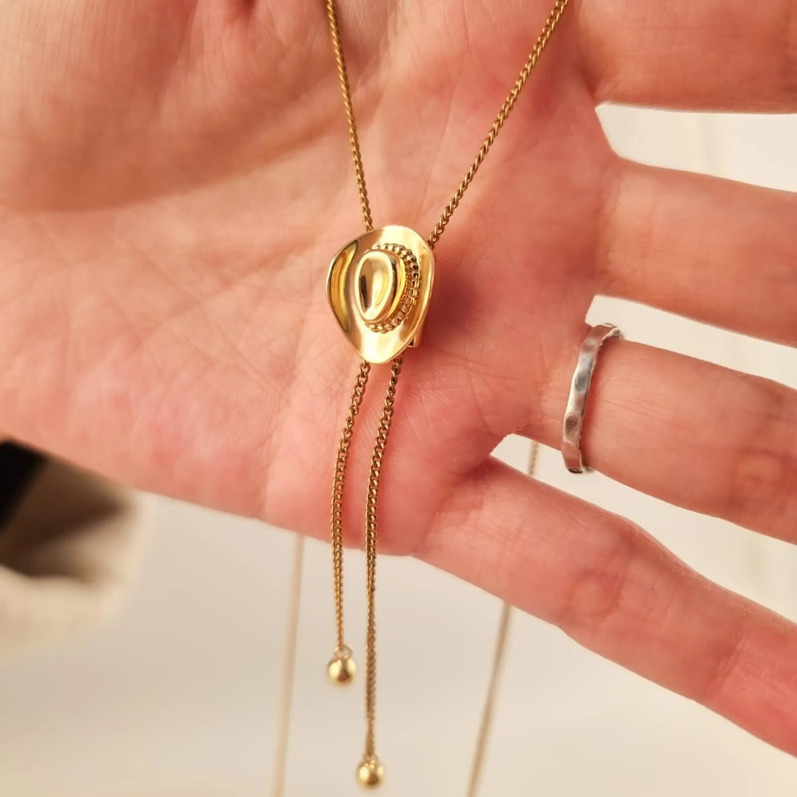 Western Cowgirl Necklace for Women Girls | Dainty 14K Gold Silver Plated  Jewelry Non Tarnish Waterproof | Cowboy Bolo Tie Accessories Trendy Western Country Jewelry Gifts