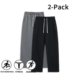 2-Pack Men’s Casual Sweatpants – High-Waist Drawstring Loose Pants for Sports, Gym, and Streetwear