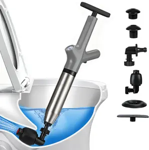 Plunger, High Pressure Drain Unclogger Plungers with Pressure Gauge, Air Drain, Versatile Duty Clog Remover for,, Drain
