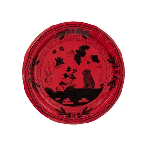 Annie's Athens Bulldog Red and Black Dessert Collegiate Paper Plates - 8 Pack