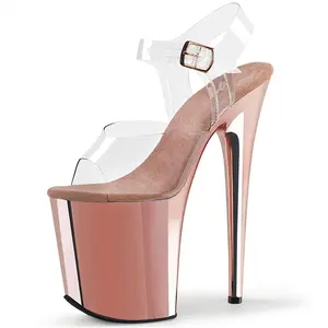 20CM Clear Heel Thigh High Boots – Leg-Lengthening Platform for Y2K, Cosplay & Nightclub Looks