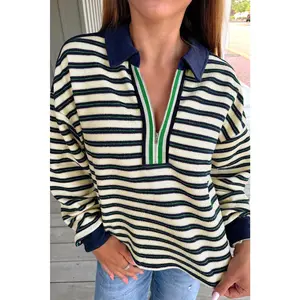 Striped Zip Up Top