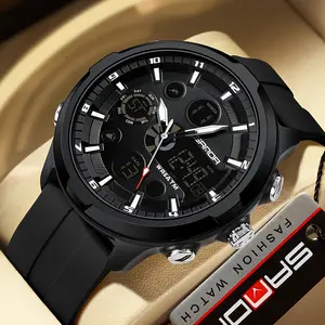 Men'S Digital Outdoor Sports Wristwatch,Waterproof Multifunctional Chronograph Quartz Watch For Gift Clock 9053