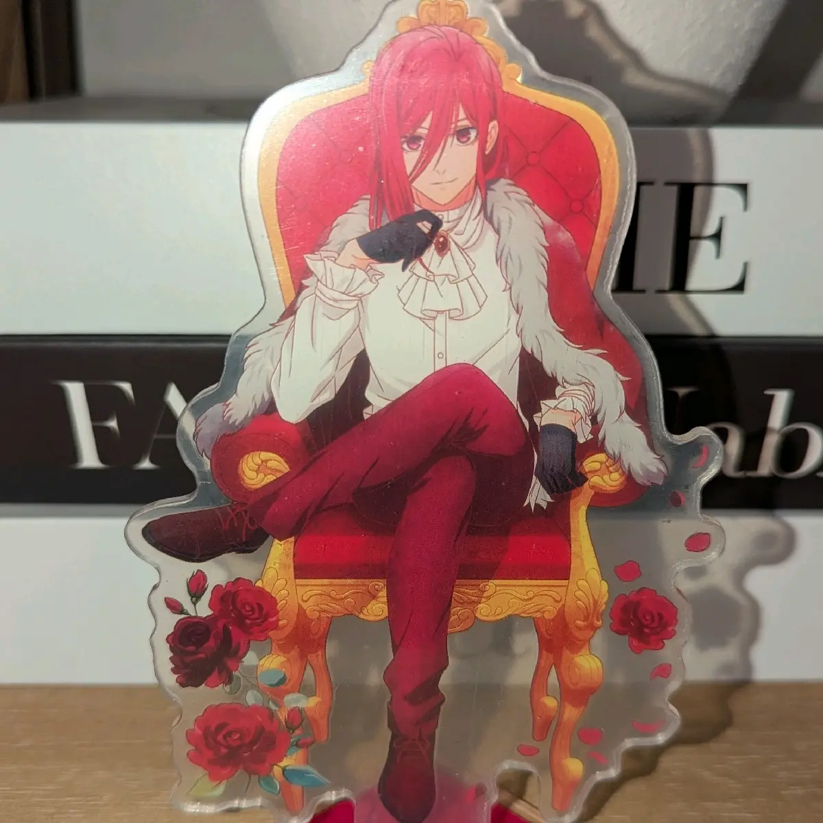 Chigiri Acrylic Stand - Modern Design with Red Roses and Elegant Pose for Anime Fans