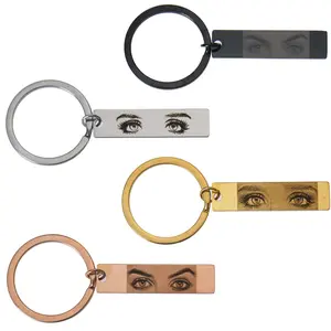 Personalized Eye Engraved Bar Keychain with Name