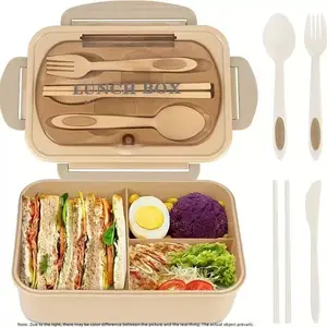Modern - Leak-Resistant Bento Lunch Box For Adults, Teens, & Larger Appetites; Reusable BPA-Free Meal Prep Container with 3 Compartments, Dishwasher/Microwave Safe