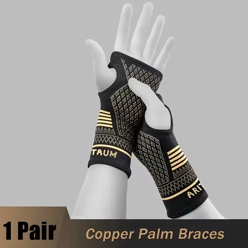 1 Pair Copper-Infused Wrist Braces,Wrist Compression Sleeve, Wrist Brace For Women, Wrist Protector, Wrist Supports, Wrist Brace For Men, Wrist Splint, Wrist Bandage, Wrist Splint For Carpal Tunnel, Wrist Wraps