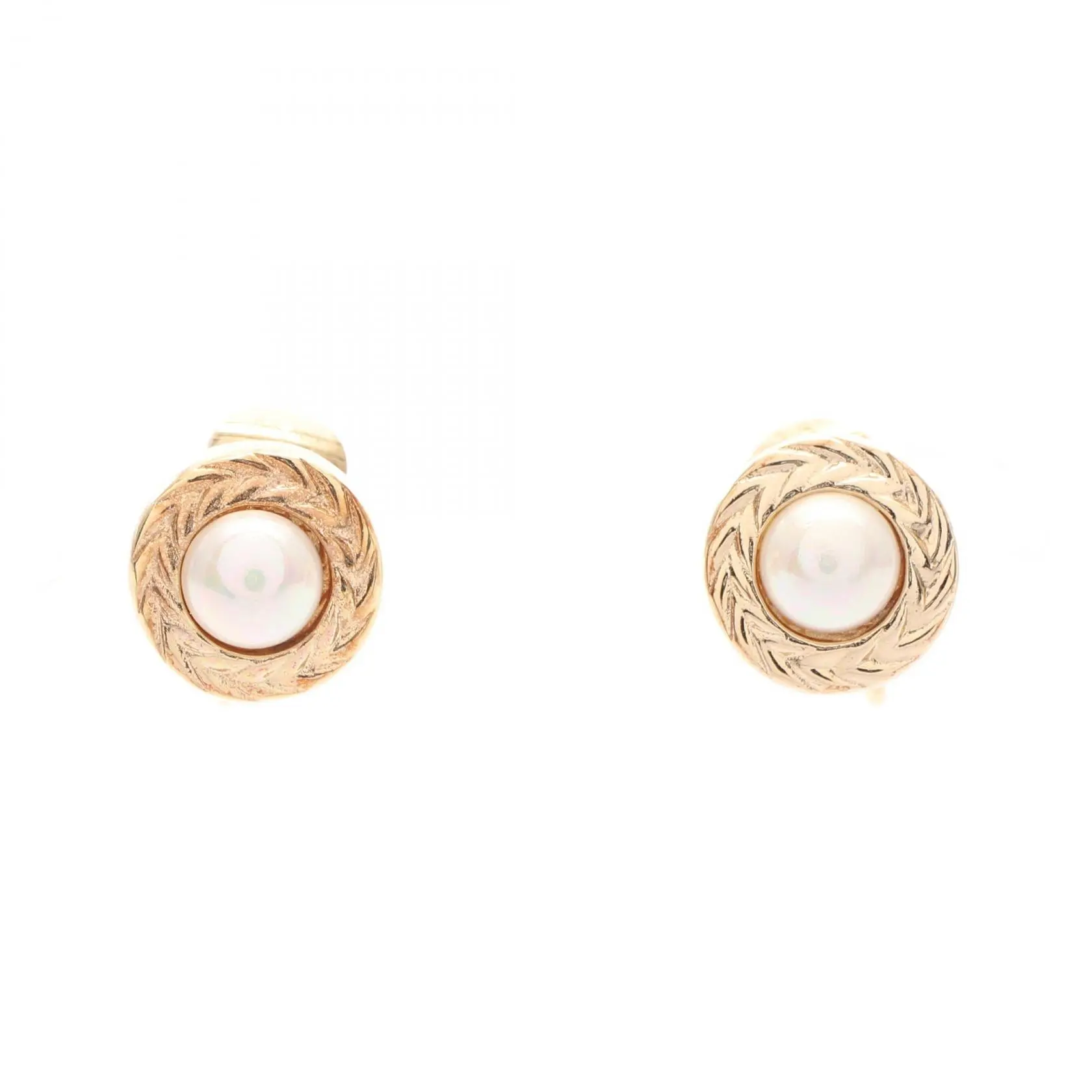 Pre-owned Dior Faux Pearl Small Leather Goods Christian Earrings