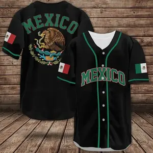 Mexico Baseball Jersey for Men – Mexican Style Button Up Shirt, Stylish Streetwear Fan Apparel