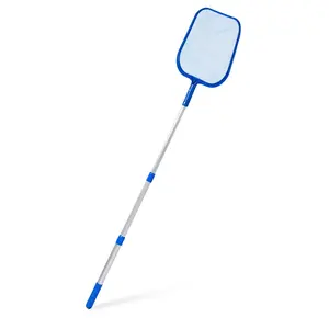 Swimline Pool & Spa Leaf Skimmer Net w/ 48" Adjustable Aluminum Telescopic Pole
