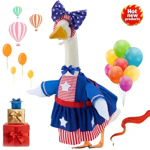 Patriotic Porch Goose Outfit - Fits 23" Plastic/Cement Lawn Statues | 4th of July & USA 250th Anniversary Garden Patio Decor