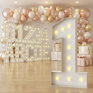 3FT Light Up Numbers & Letters 0-9 & A-Z, Assembly Required, 3FT/36in LED Warm Paper Foam Marquee Numbers & Letters for First Birthday Party Birthdays Graduation Anniversary Wedding Proposal Baby Shower #Summerwins