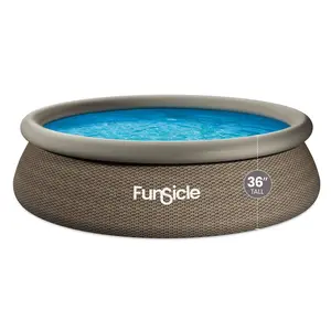 Funsicle 12' x 36" QuickSet Ring Top Above Ground Swimming Pool, Basketweave
